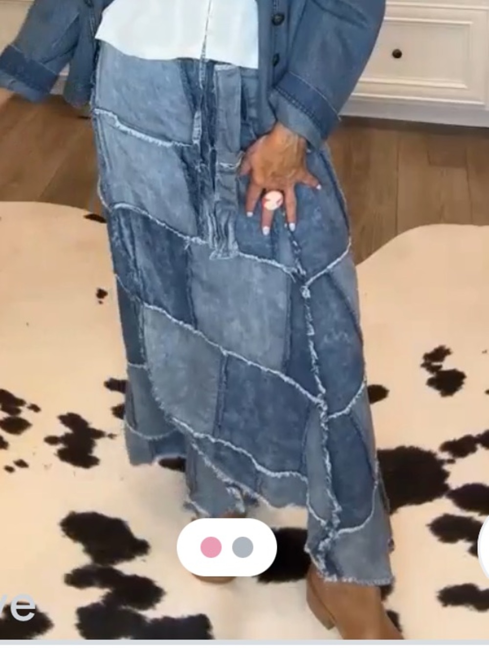 JADED GYPSY-maxi wrap skirt Patchwork dreams Denim Maxi Skirt with Waist Tie